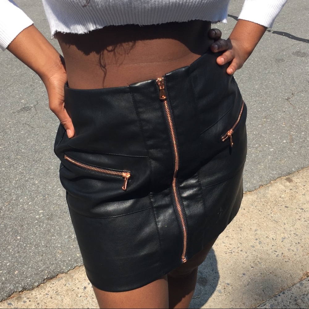 Kendall & Kylie black leather skirt.